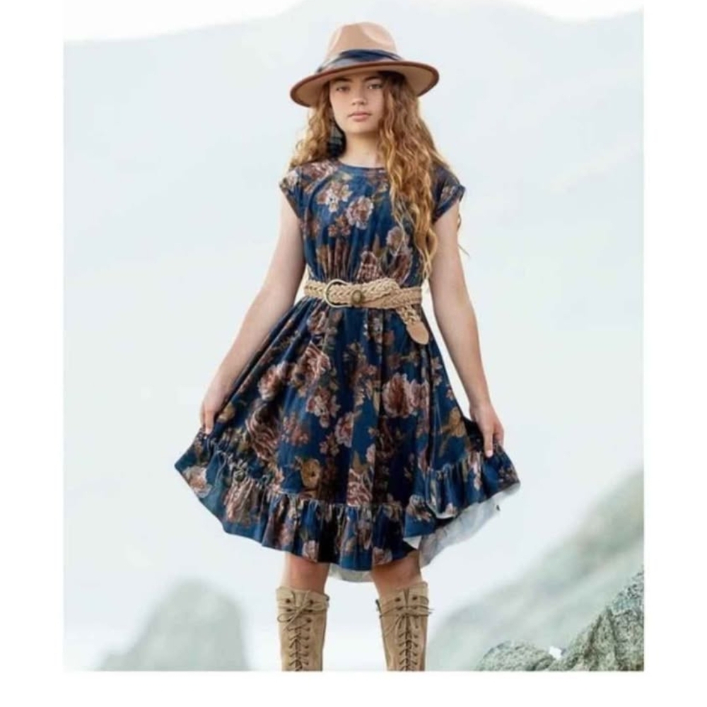 Joyfolie Navy Floral Midi Dress